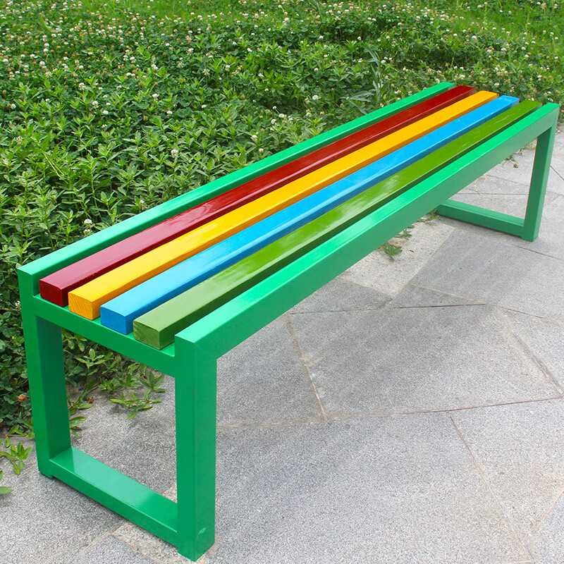 惠千贝公园长椅花园椅凳长条凳网红粉色靠背公园椅户外长椅商场休息