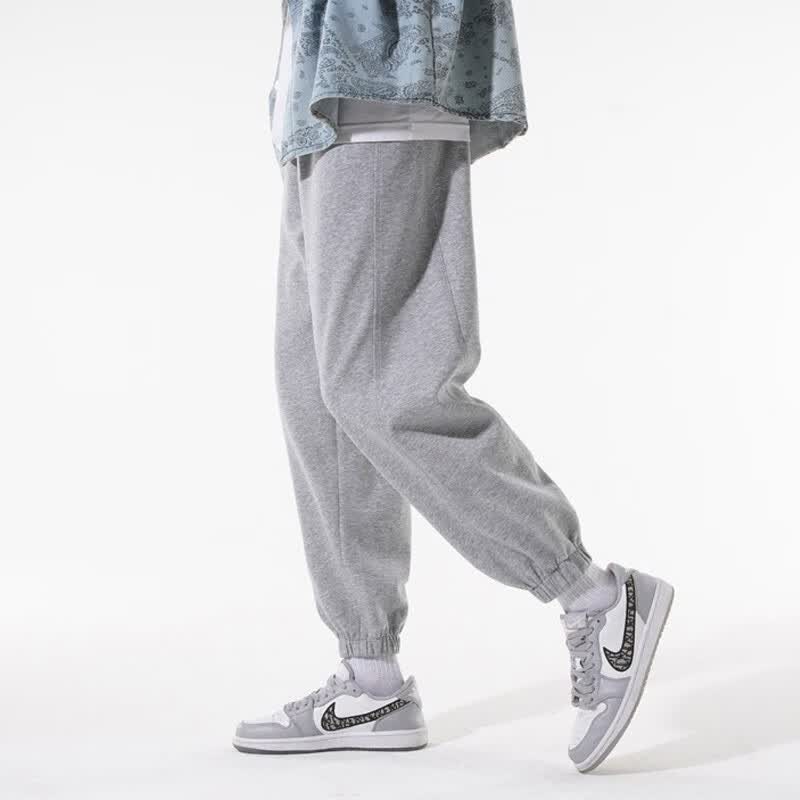 浪莎运动裤男士春秋季新款宽松束脚裤美式篮球裤户外跑步休闲百搭卫裤 浅灰色 XL 【推荐145-165斤】