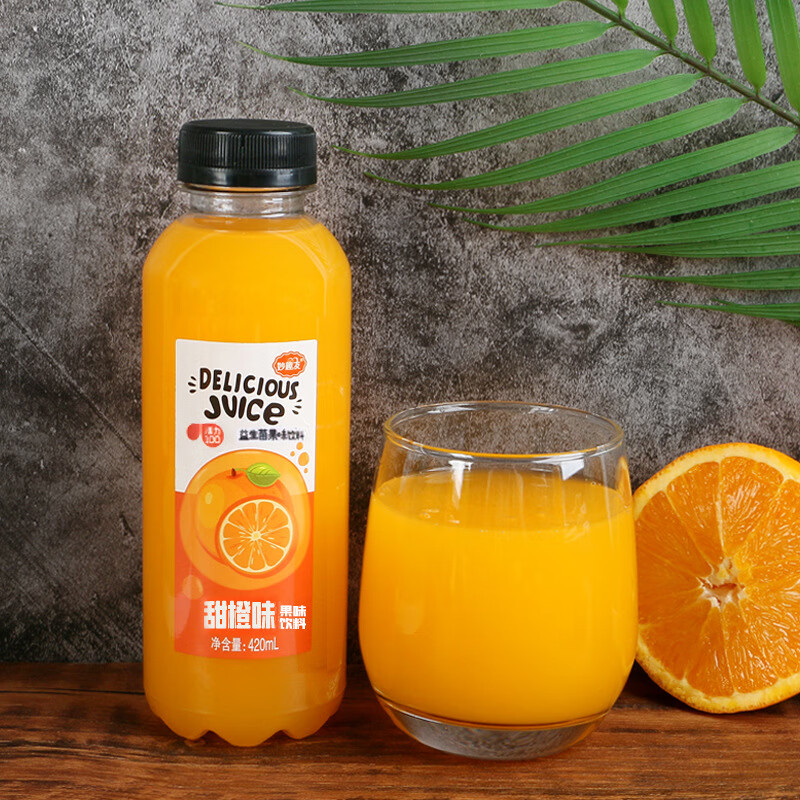 妙趣友益生菌复合发酵果汁饮料6瓶装 420ml甜橙*6瓶