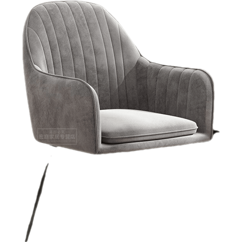 化妆椅梳妆椅靠背靠背椅子家用梳妆台椅子卧室直播椅网红椅梳妆椅美甲椅ins北欧轻奢女学习椅 深灰色(黑腿无抱枕)