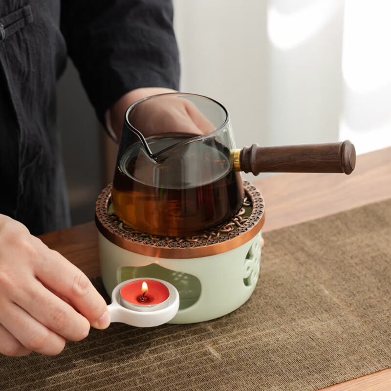 器酋 玻璃茶壶加热底座花茶茶具温茶器蜡烛加热保温炉陶瓷温茶炉 中国