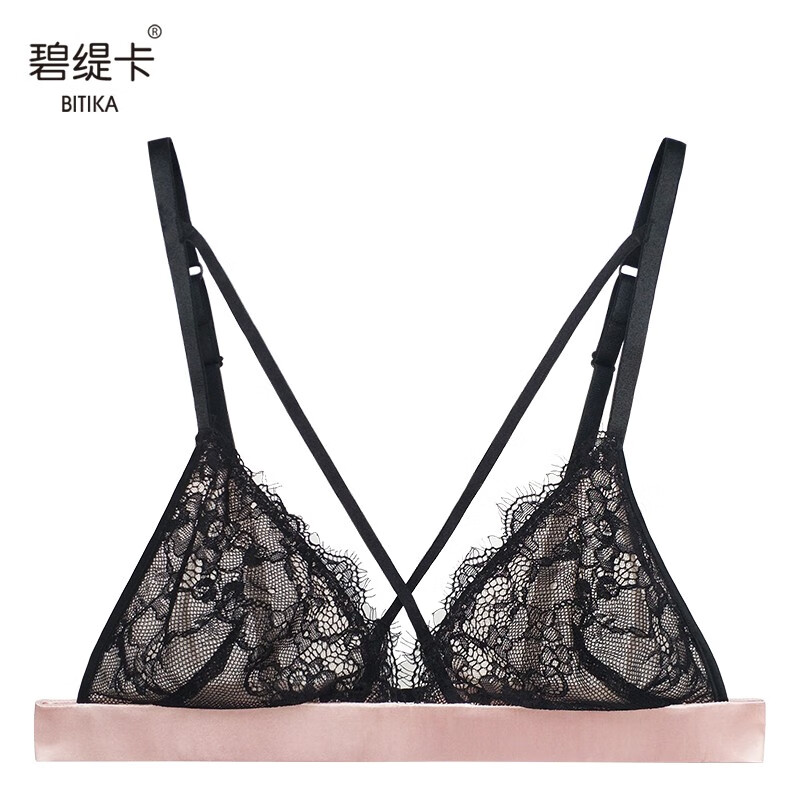 碧缇卡桑蚕丝无钢圈性感胸罩秋冬薄款半透明小胸文胸睫毛蕾丝法式文胸