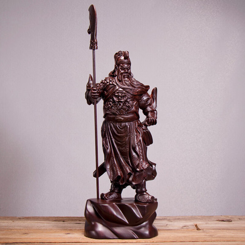 黑檀立刀关公摆件高50cm
