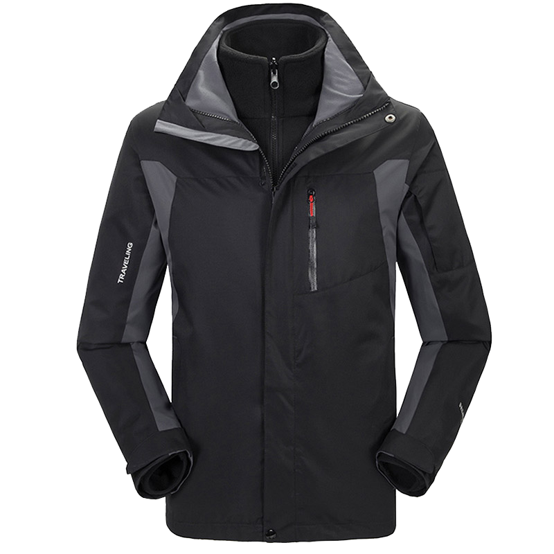 JEEP SPIRIT吉普 冲锋衣男女同款情侣三合一两件套夹克外套防风衣棉服外套 3658两件套象牙白 XL