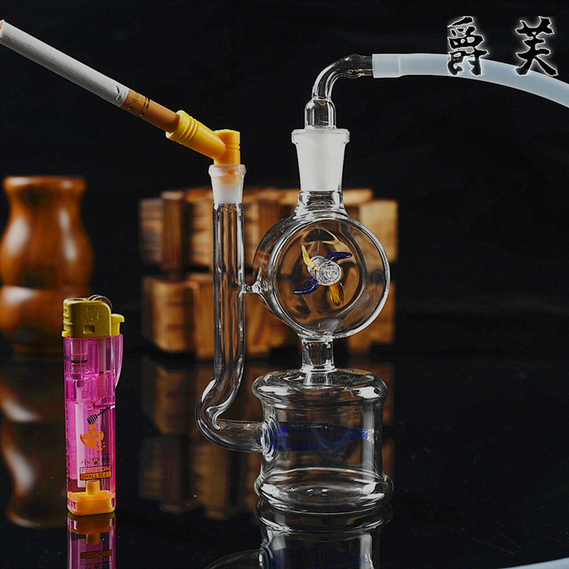 爵芙风车多层水烟壶双重过滤玻璃水烟壶 静音水烟壶全套 水烟斗 配送