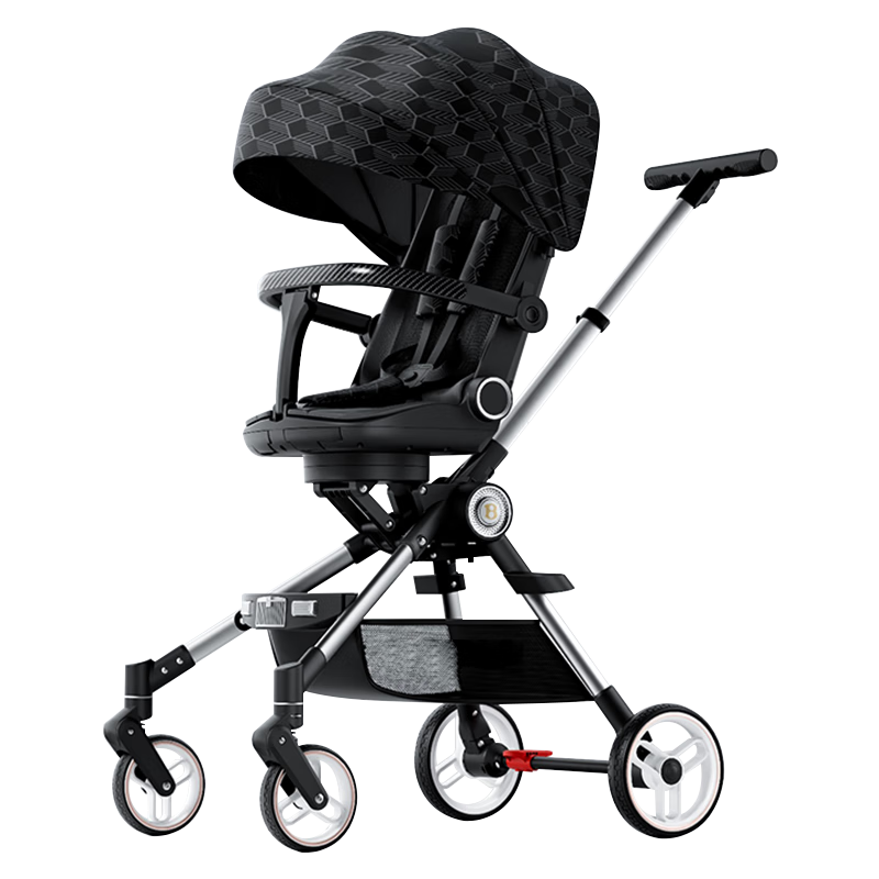 ANGI BABY 遛娃神器婴儿车可坐可躺轻便折叠婴儿推车双向推行高景观溜娃神器 星耀黑
