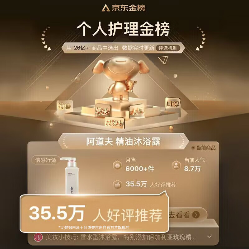 阿道夫香氛精油沐浴露套装洁面沐浴乳液二合一套装细腻丰富深层洁净男女 魅力经典沐浴露680ml+80ml