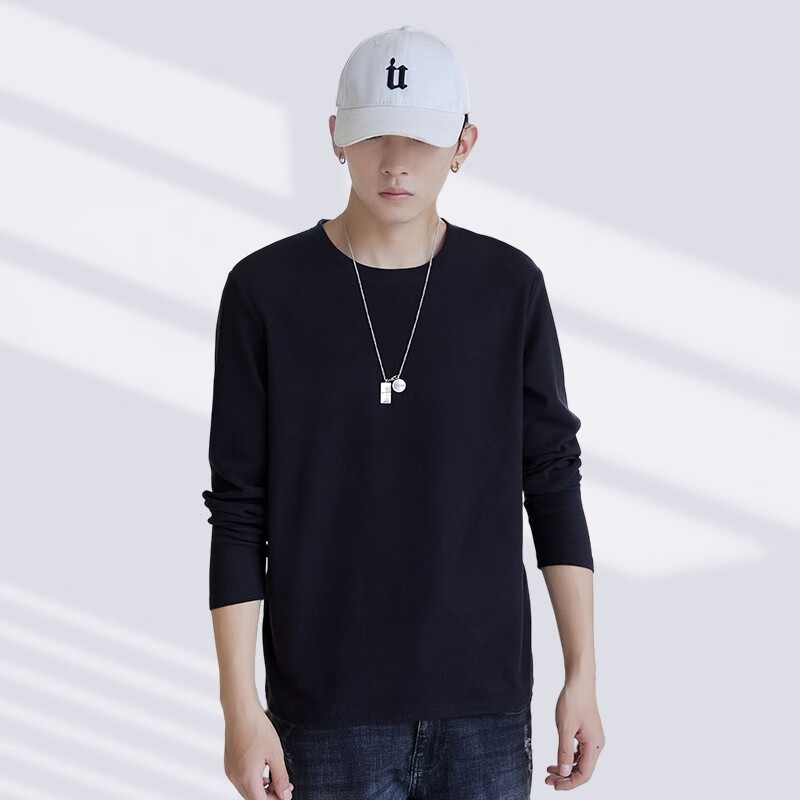 真维斯（Jeanswest）T恤长袖2025秋冬上衣内搭保暖秋衣加厚打底衫男长袖体恤内搭衣服 【半高领纯色】灰色 3XL