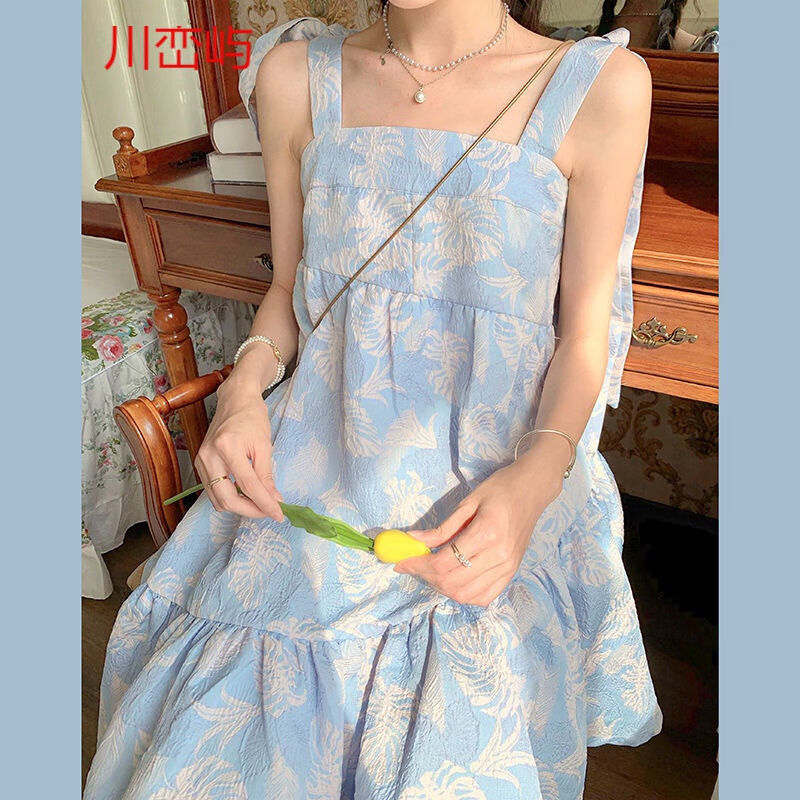 nasa leap 甜美小清新可爱少女小个子初恋吊带裙可盐可甜连衣裙2022