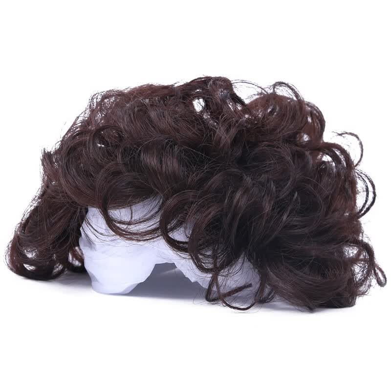 艾丝（isawig） 中老年妈妈假发女短卷发全真发头顶补发量遮白发玉米烫补发片 机制【15*15】蓬松卷发深棕色 17cm使用感如何?