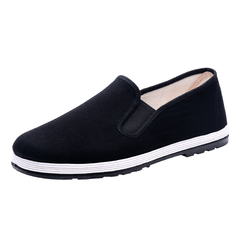 布舍元 傳統(tǒng)千層底布鞋休閑鞋老年老人鞋老北京布鞋男51x-7701 黑色38