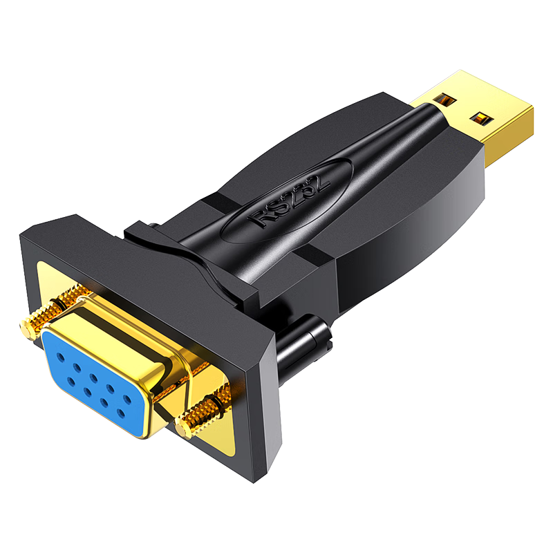 毕亚兹 USB转RS232串口转换器线工业级FT232芯片 USB转DB9母口转接头考勤机收银机标签打印机com口调试线