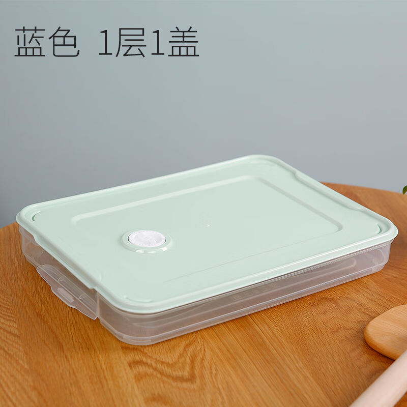 饺子盒冻饺子速冻家用水饺盒冰箱保鲜盒收纳盒冷冻饺子托盘馄饨盒 蓝色 2层2盖