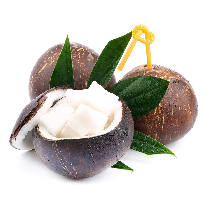 zoco海南黑壳椰皇 牛奶黑椰 老椰子青椰汁 新鲜水果 精选黑椰5个家庭