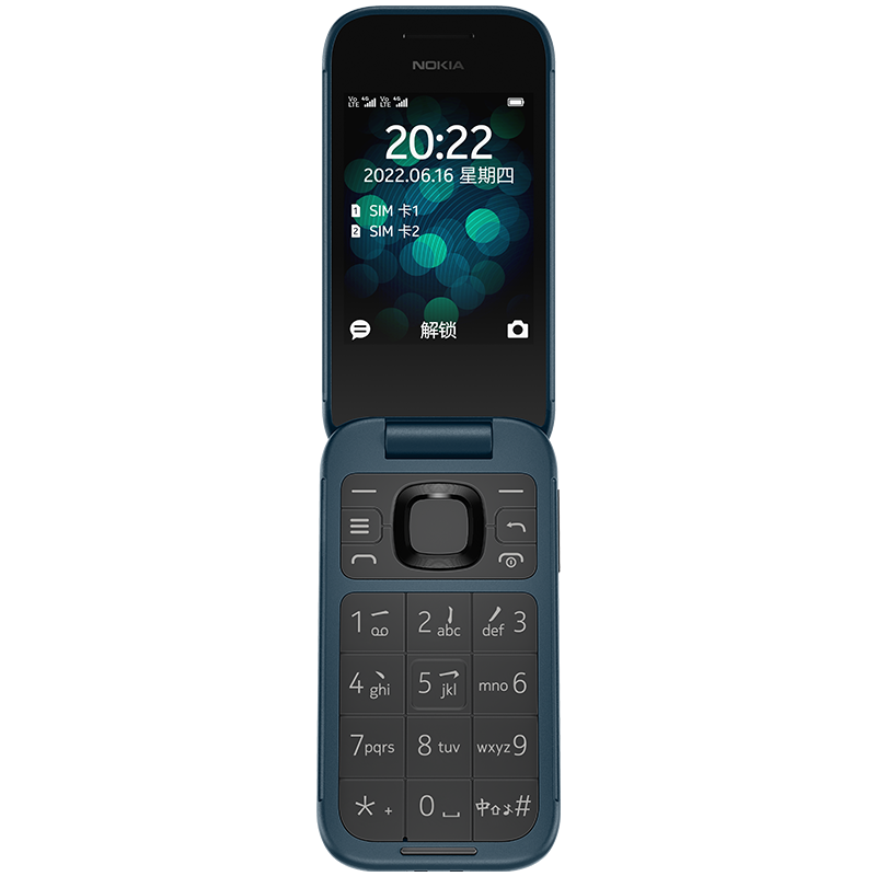 NOKIA 诺基亚 2660 Flip 4G 移动联通电信三网4G 蓝