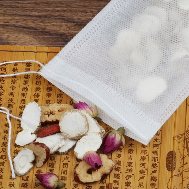 鸿盛德100个一次性小号茶包袋茶叶过滤袋煲汤卤料袋煎药袋无纺布袋 8-10厘米【100片】