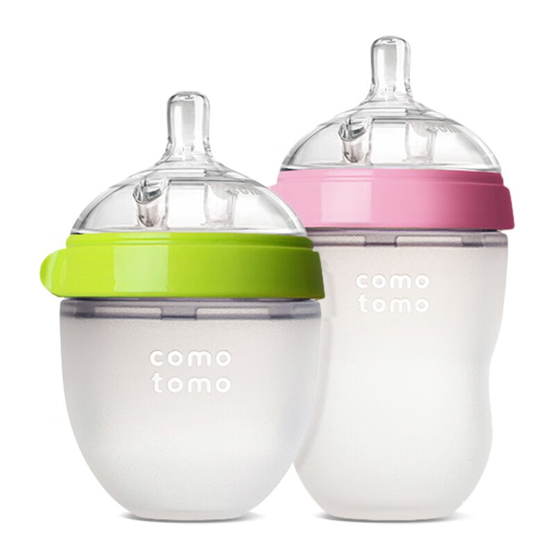 可么多么 (COMOTOMO) 新生儿婴儿 宽口径硅胶断奶奶瓶奶嘴（0-6个月）原装进口大小套装