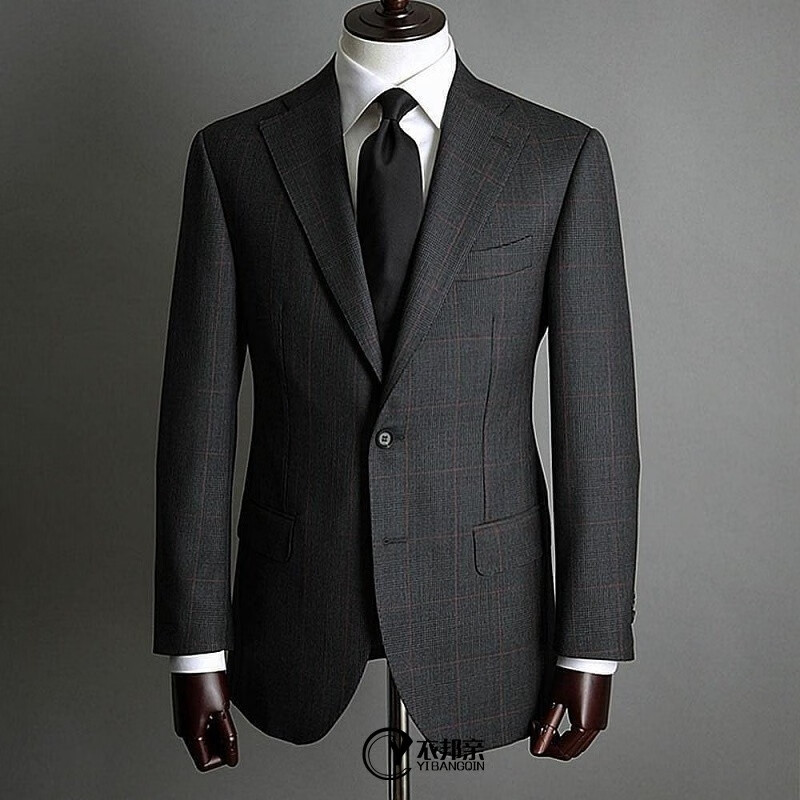 西装定制男量身定做高端结婚西服套装商务正装工作服订做休闲 深灰色