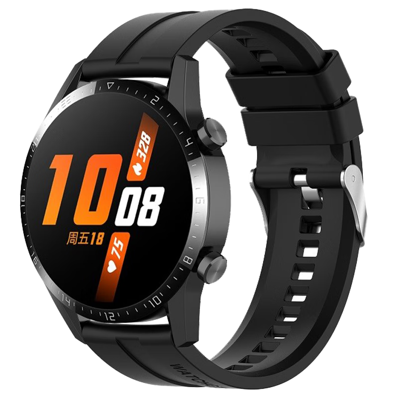 iboann华为手表表带华为gt3表带硅胶表带华为表带watch3 GT2 黑