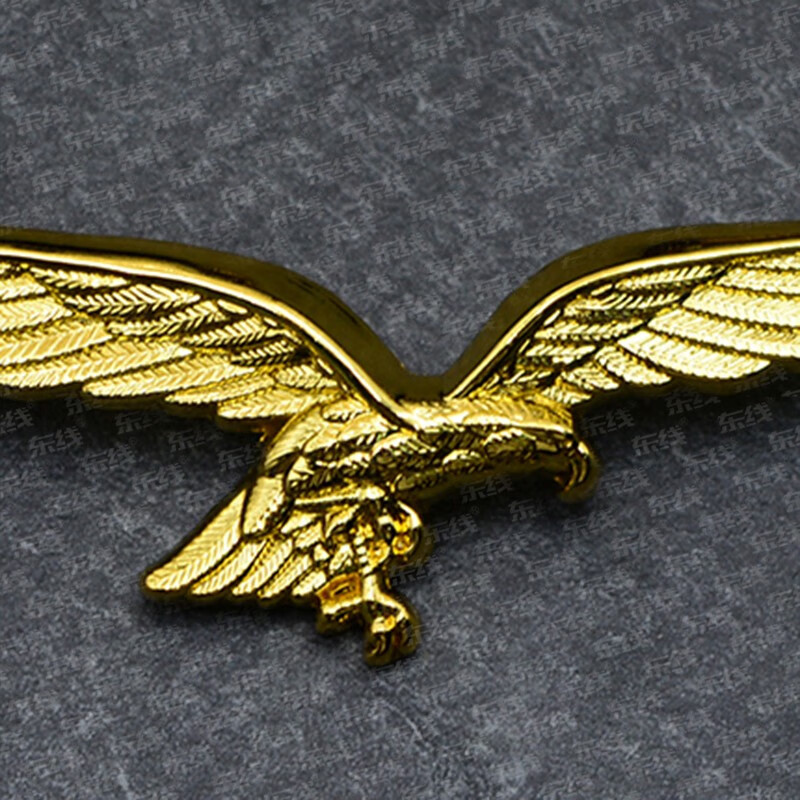 东线复古飞鹰勋章展翅胸章翱翔徽章  亮金色飞鹰和谐大盒