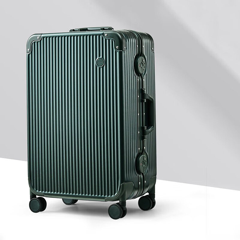 米熙mixi拉杆箱子行李箱男商务铝框旅行箱托运密码箱包女24英寸墨绿79