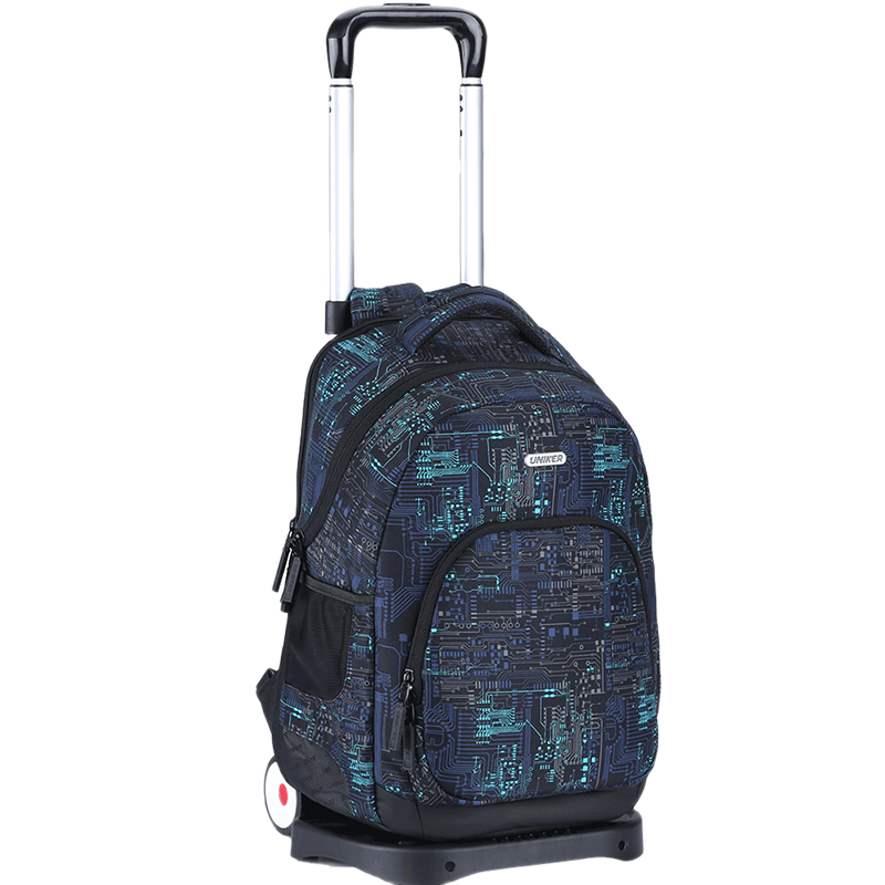 UNIKER（优丽克）拉杆书包小学生大容量潮流时尚双肩背包女男箱包可拆卸拉杆书包旅行行李包 中国芯