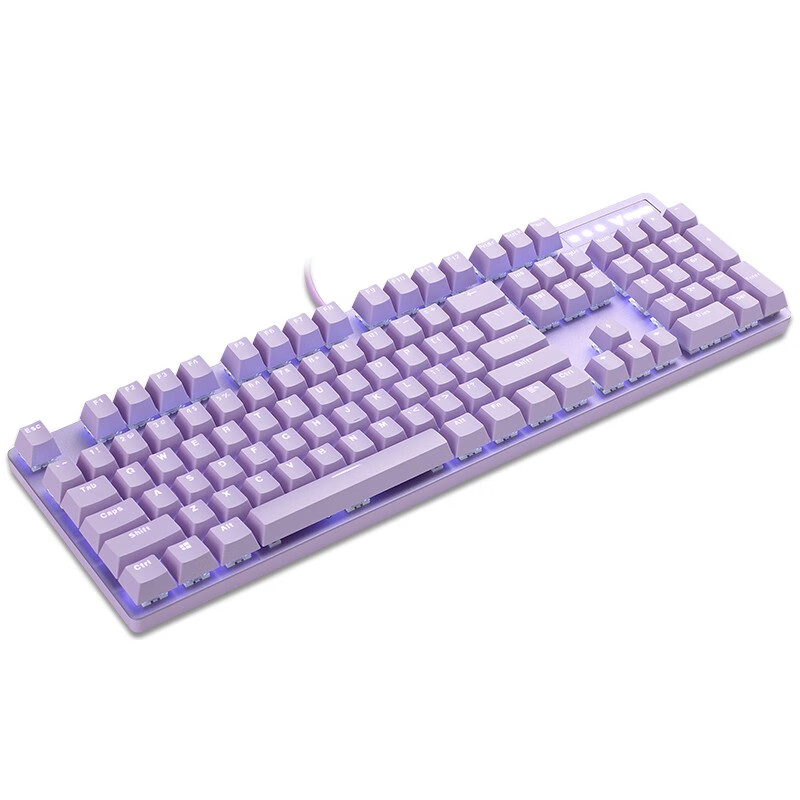 雷柏（Rapoo） V500PRO紫色版 机械键盘 有线键盘 游戏键盘 104键单光键盘 吃鸡键盘 办公键盘 黑轴