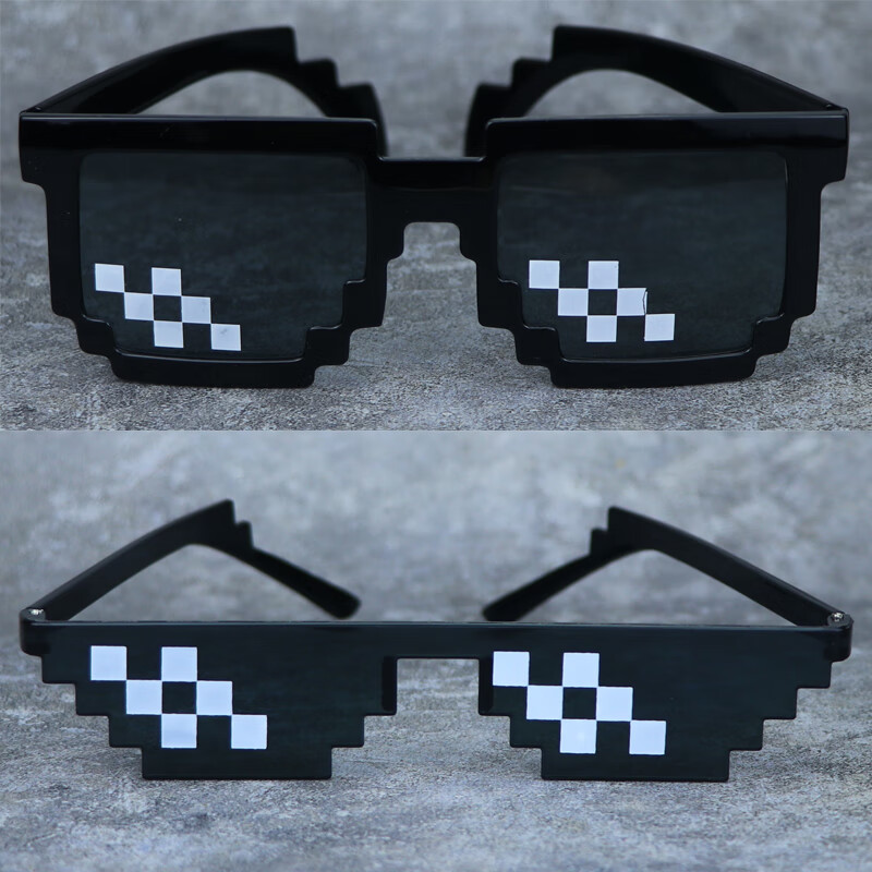 卡宝哆直播搞笑道具 直播搞怪表演道具马赛克眼镜伴郎拍照像素社会