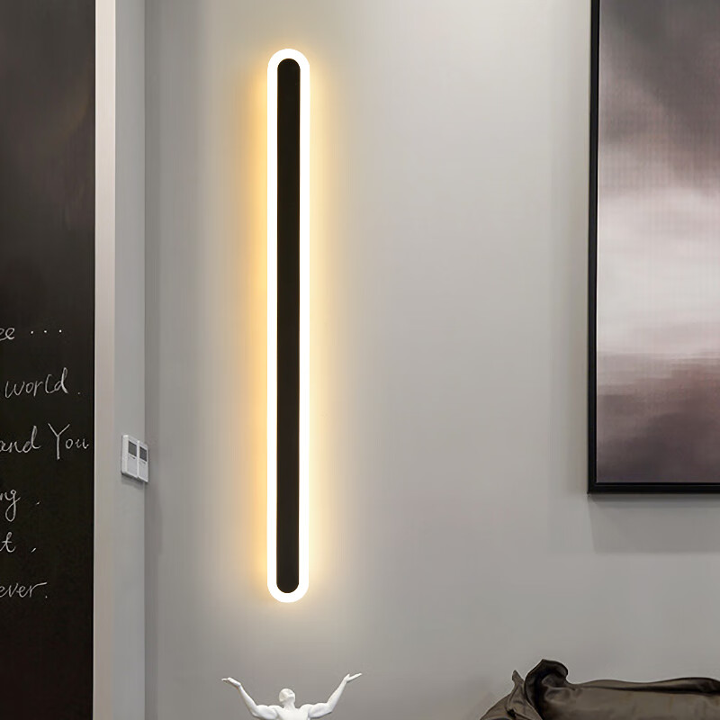 灯昂 壁灯极简线条简约长条过道灯北欧卧室床头灯背景墙玄关楼梯走廊