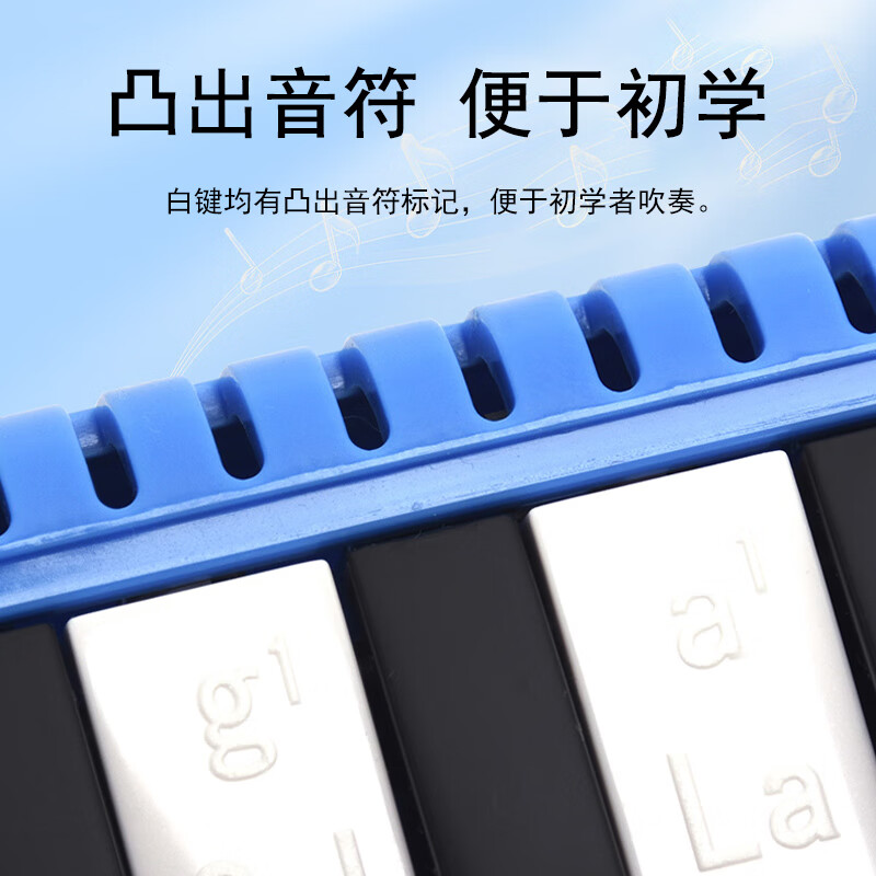 青歌乐器口风琴37键32键小学生专用初学者儿童专业演奏吹管口吹琴 口风琴32键(蓝色)
