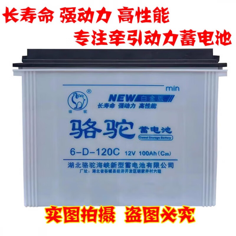 veigar骆驼水电瓶三轮车拉货12v120ah140型叉车牵引动力48v60v水电瓶