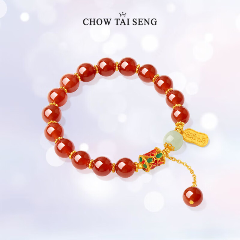 周大生（CHOW TAI SENG）银手链-脚链周大生福乐安康牌串珠红玛瑙手链新品送女友礼物S925银配件代言人任嘉伦要注意哪些质量细节！测评大揭秘？