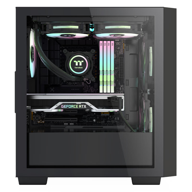 Thermaltake（Tt）启航者F4 机箱电源套装台式机电脑主机（含400W电源/支持MATX主板/钢化玻璃侧透/背线）