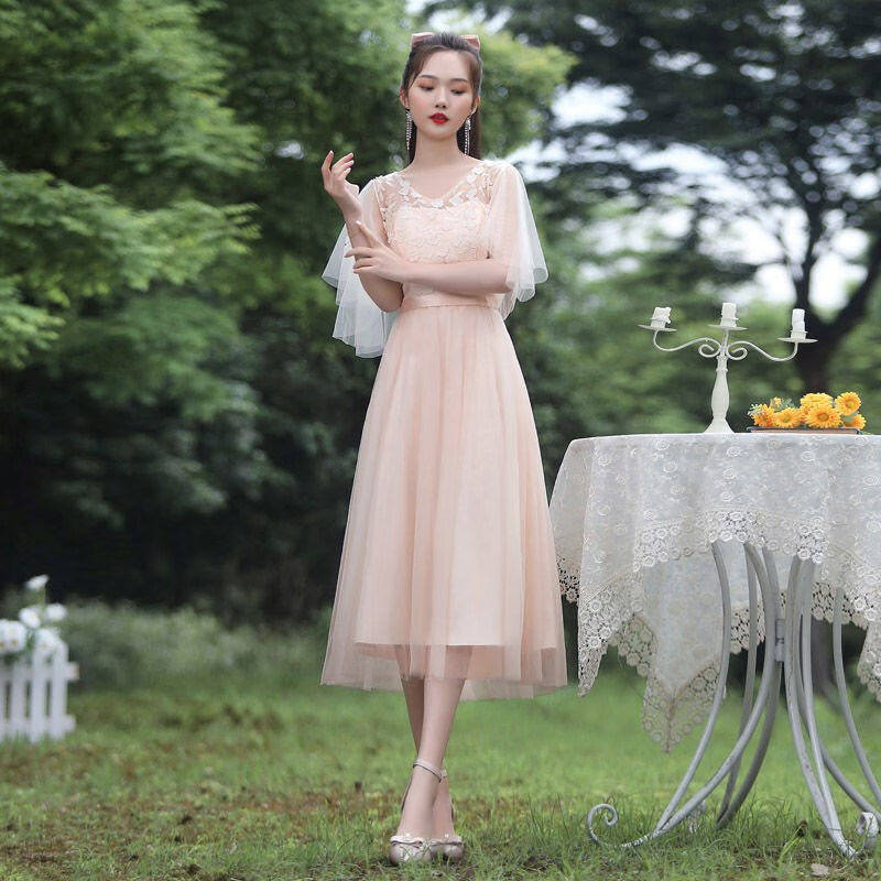 达圣派18嵗成人礼女礼服礼服学生伴娘礼服女平时可穿1礼  伴娘服新款