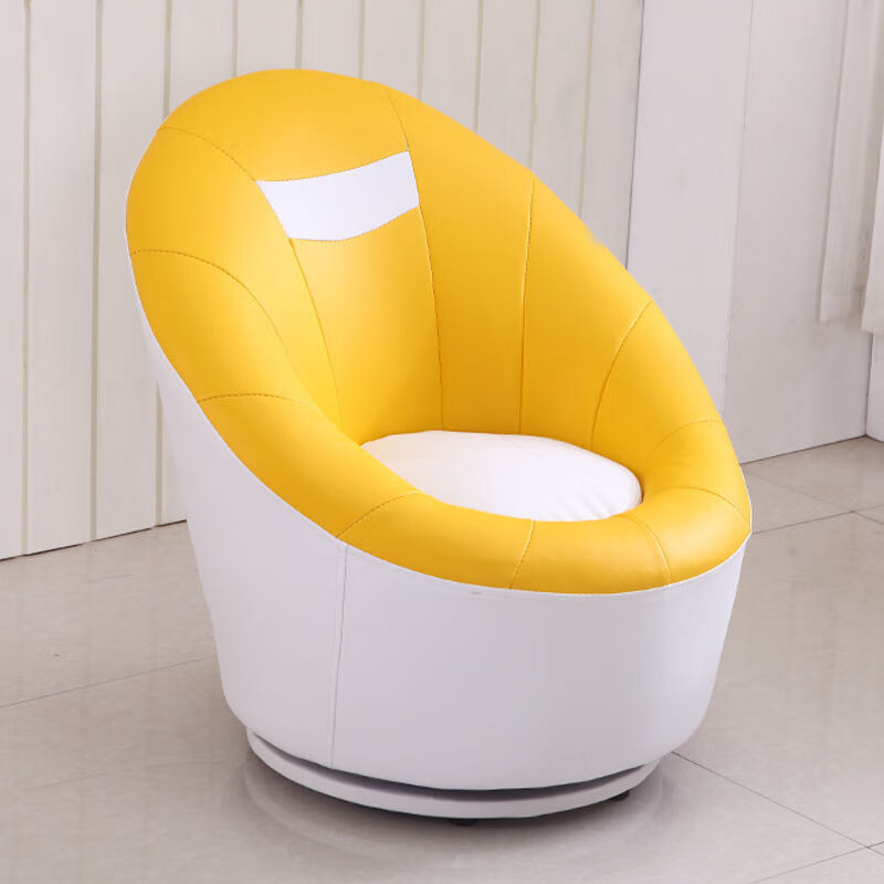 麦凯瑞 懒人沙发皮艺单人客厅洽谈沙发办公书房电脑休闲实木旋转小