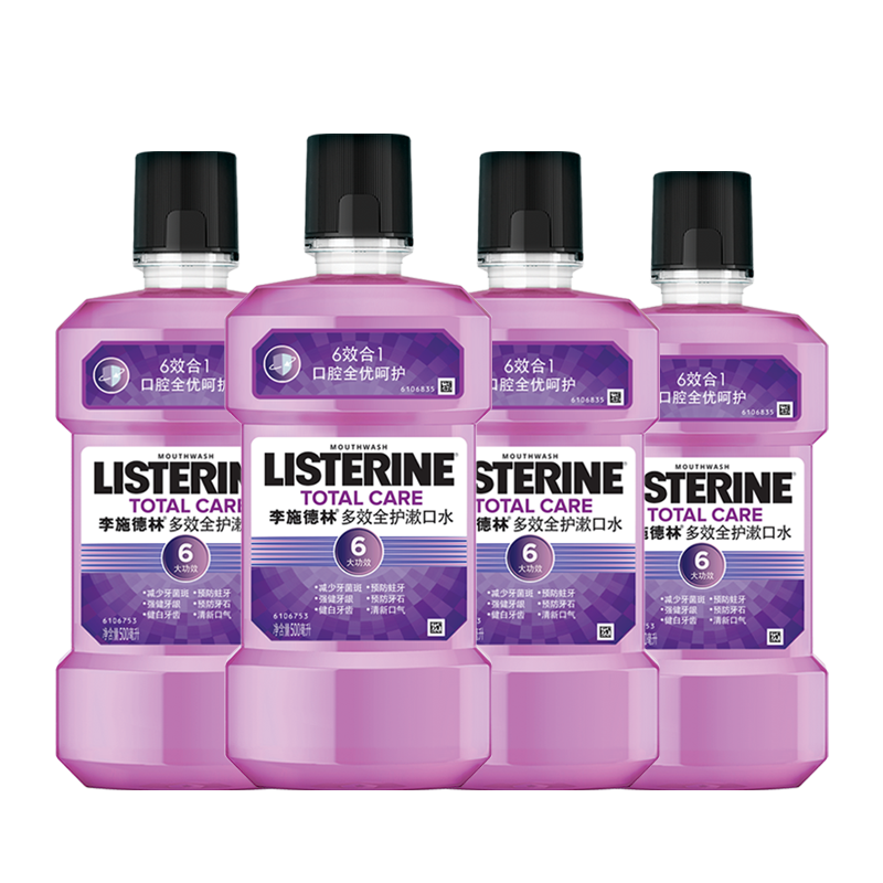 ��ʩ���֣�Listerine������ˮ��Чȫ�����ƾ����¿���������500ml*4ƿװ 128.9Ԫ