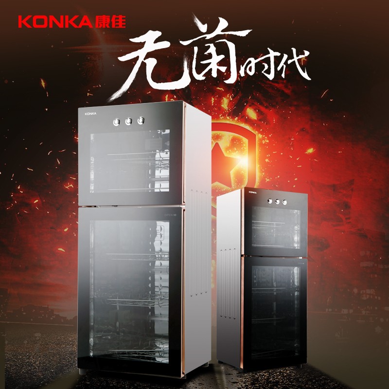 康佳（KONKA）商用消毒柜家用消毒碗柜立式臭氧杀菌红外线高温消毒65L双门ZTP108K21
