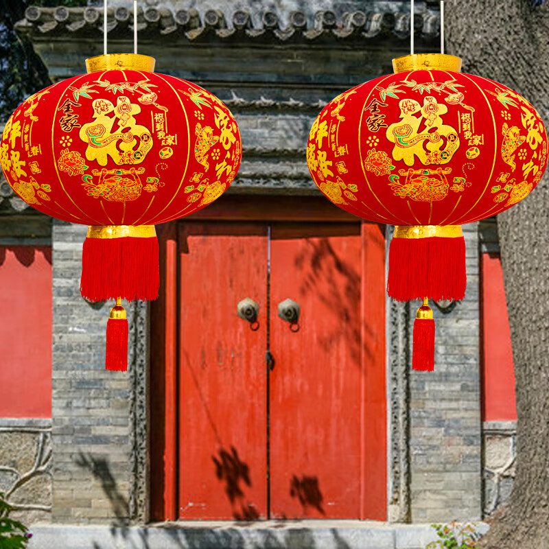 集市【福到我家】新年大红福字灯笼中国风户外防水大门口过年乔迁灯笼