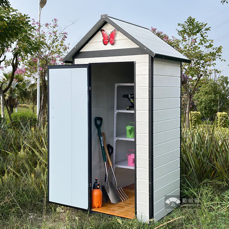户外花园工具房庭院屋简易房屋杂物间庭院收纳房子储物房铁皮房子