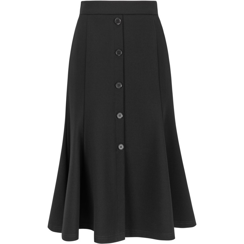 黑色鱼尾裙半身裙女衣香丽影冬装商场同款高腰显瘦流行中长裙子 优雅黑 S10058052382532