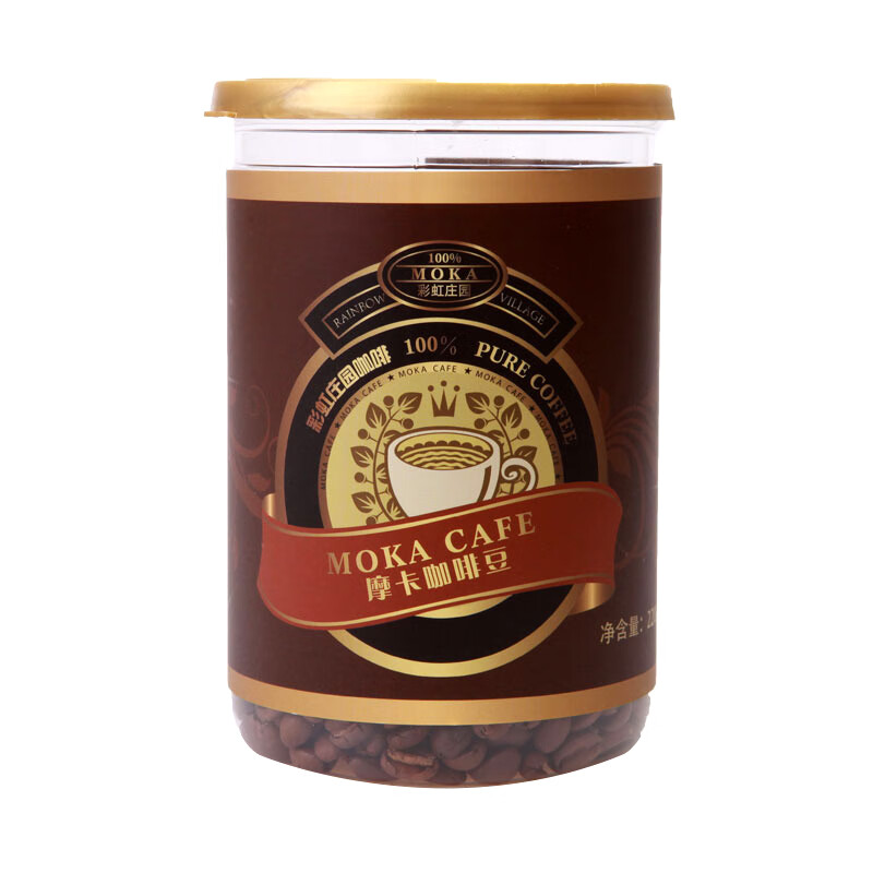 豆 220g/罐醇香进口生豆意式中度烘焙手冲研磨咖啡 彩虹庄园咖啡豆