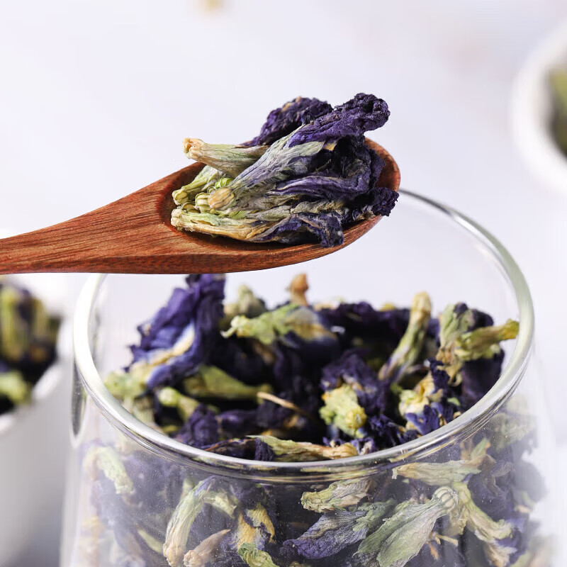 京诗悦蝶豆花蓝蝴蝶调色干花另售烘焙白凉粉奶茶专商用食用洛神花茶 50g袋装