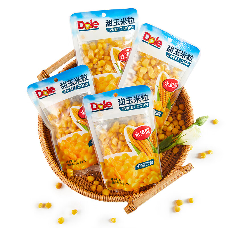 都乐Dole 吉林甜玉米粒6袋0.36kg装  开袋即食 60g*6袋