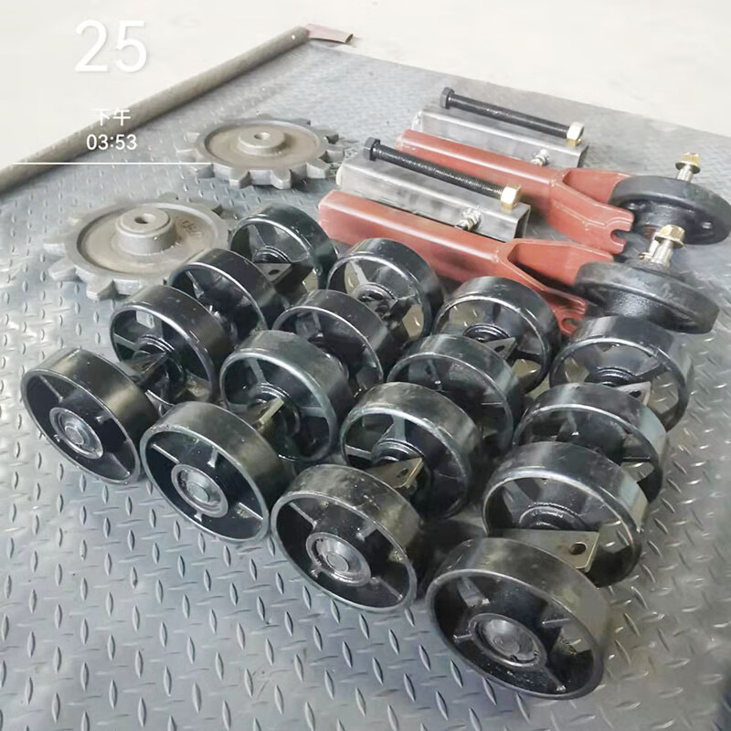 农机改装履带底盘履带配件大全履带运输车配件承重轮驱动轮张紧轮