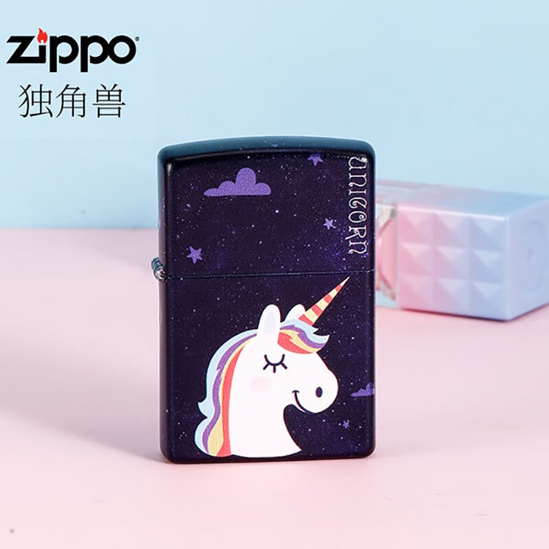 zippozippo打火机 美国防风打火机 梦幻独角兽 哑漆彩印送男友礼物