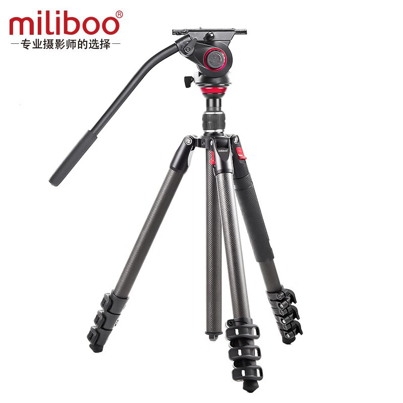 milibooMUFP一键横竖拍云台 专业轻便碗口调水平 碳纤维摄像机三脚架独脚架 单反 微单 摄影三脚架 MUFP升级Plus(含803可调阻尼云台)