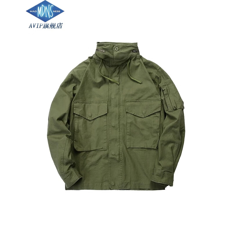 madness潮牌mdns秋冬新款连帽休闲服夹克工装男外套余文乐同款日系