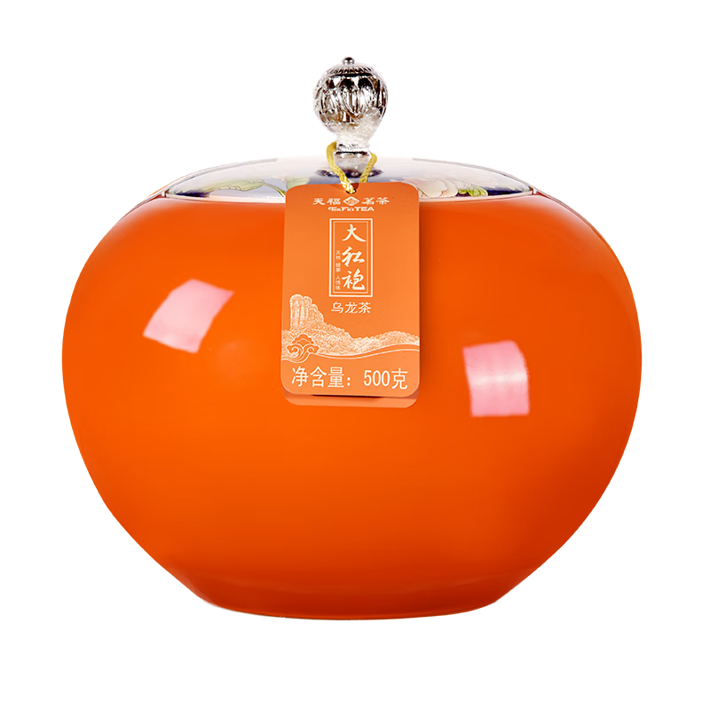 天福 茗茶 特级品鉴大红袍瓷罐 武夷山岩茶 500G礼盒装乌龙茶新品