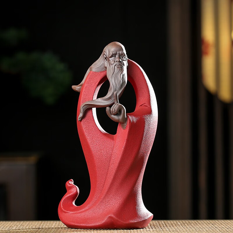 宇轩 复古禅意老子像摆件陶瓷人物会所软装饰品家用客厅书柜摆设 禅空