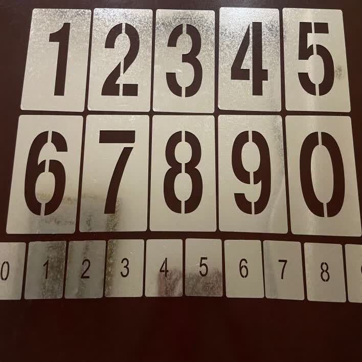 镂空数字喷漆模板铁皮字模0-9编号牌制作pvc空心字牌字母模具定做麦桑